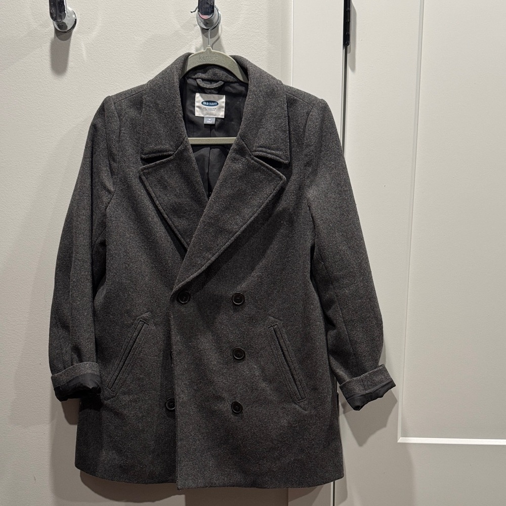 Old Navy Charcoal Double-Breasted Pea Coat